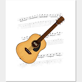 Acoustic Guitar Tab Guitarist Music Notation Musician Posters and Art